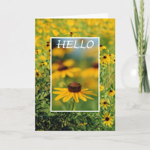 Hola - tarjeta de felicitación Negro-Observada de