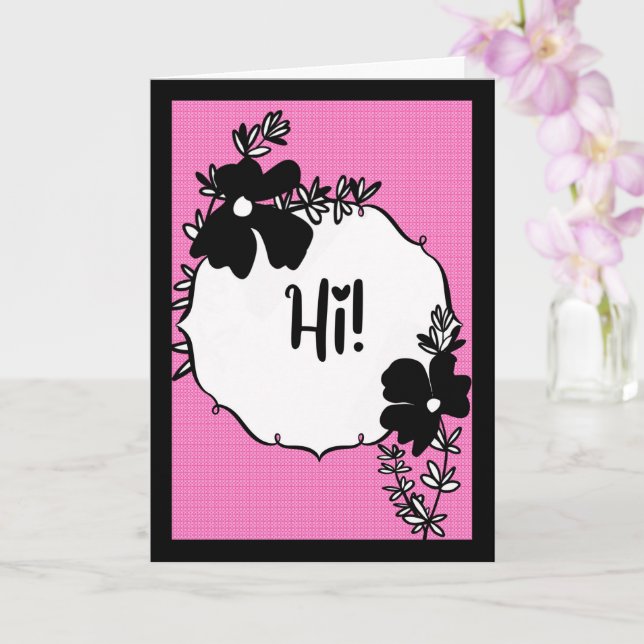 ¡Hola! – Tarjeta de Hola con Florales Brillantes (Orquídea)