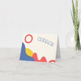 ¡Hola! Tarjeta de nota plegada Nº 3 blanca