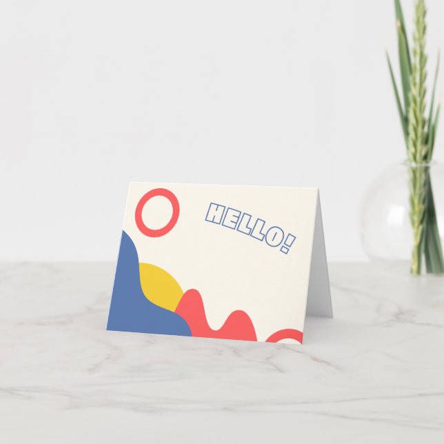 ¡Hola! Tarjeta de nota plegada Nº 3 blanca (Anverso)