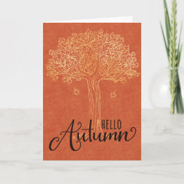 Hola Tarjeta de Otoño - Hermoso Árbol Dorado