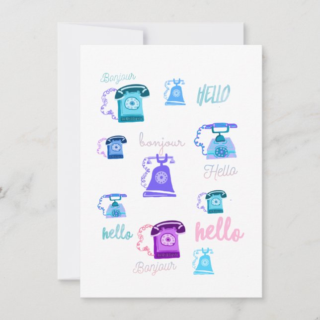 Hola tarjeta de saludo (Anverso)