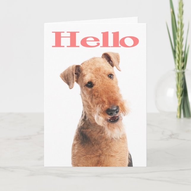 Hola, tarjeta de saludo de Perro Arojizo - Verse (Anverso)