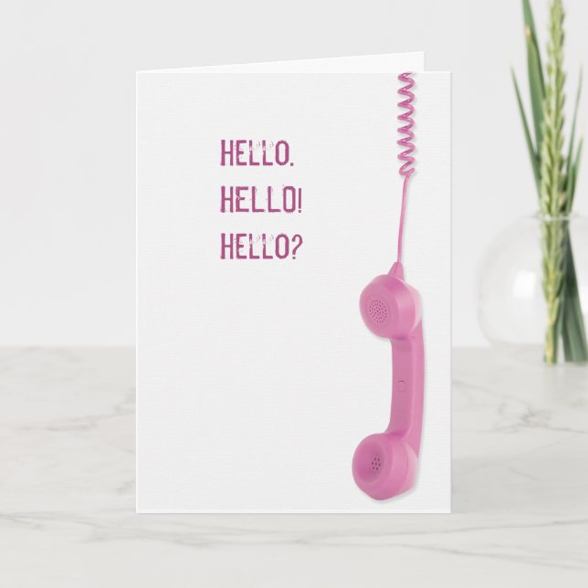 Hola tarjeta de teléfono Rosa Retro (Anverso)