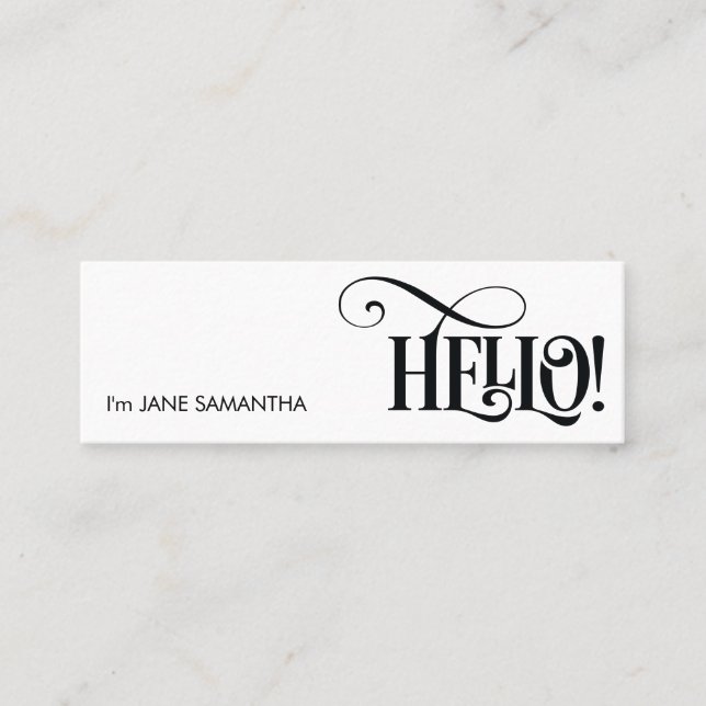 ¡Hola! Tarjeta de visita blanca (Anverso)