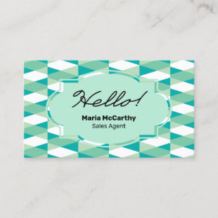 ¡Hola! Tarjeta de visita Herringbone moderna