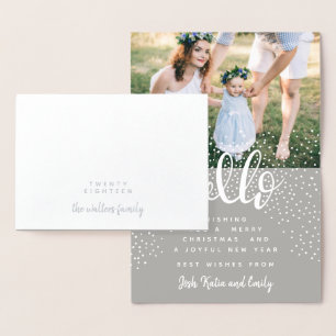 HOLA TARJETA DEL AÑO NUEVO DE LA NIEVE