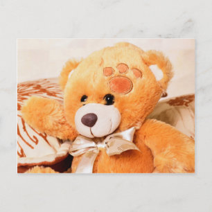 Hola tarjeta postal de oso de peluche