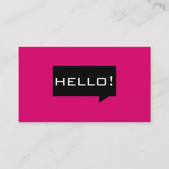 Hola tarjetas de visita estándar del rosa de la (Anverso)