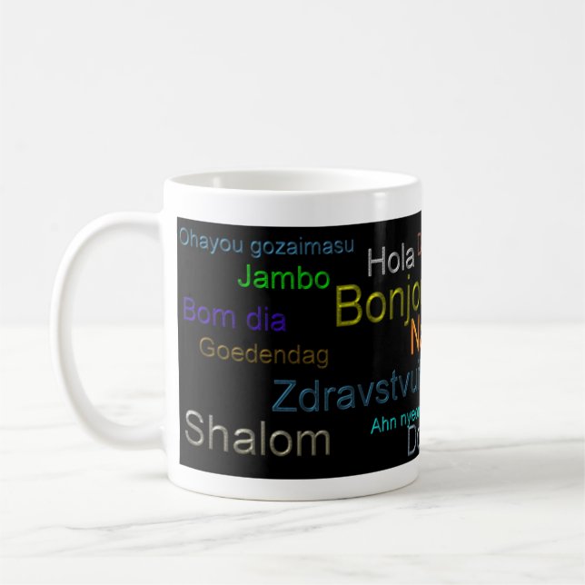 Hola - taza de café, bebida, lengua (Izquierda)