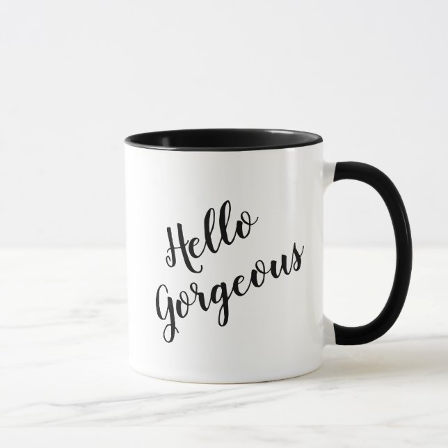 Hola taza de café magnífica de la tipografía del (Derecha)