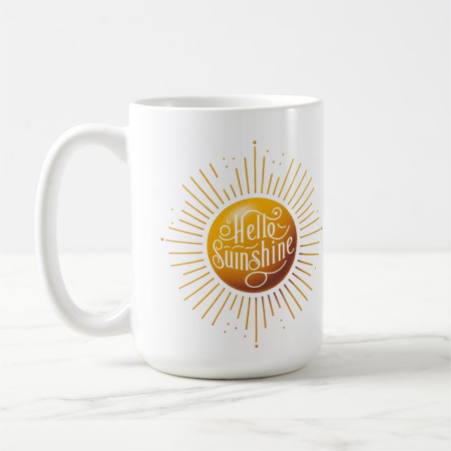 Hola taza de café Sunshine, taza aislada (Izquierda)