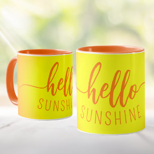 Hola Taza Naranja y Amarilla Sunshine