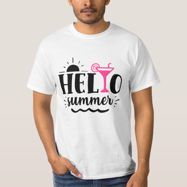 Hola, tipografía de verano citada camisetas (Anverso)