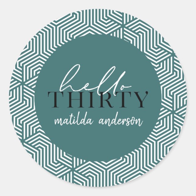 Hola treinta pegatinas de 30 años (Anverso)