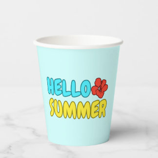 Hola Vasos de Papel de Verano
