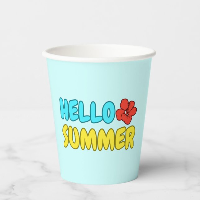 Hola Vasos de Papel de Verano (Anverso)