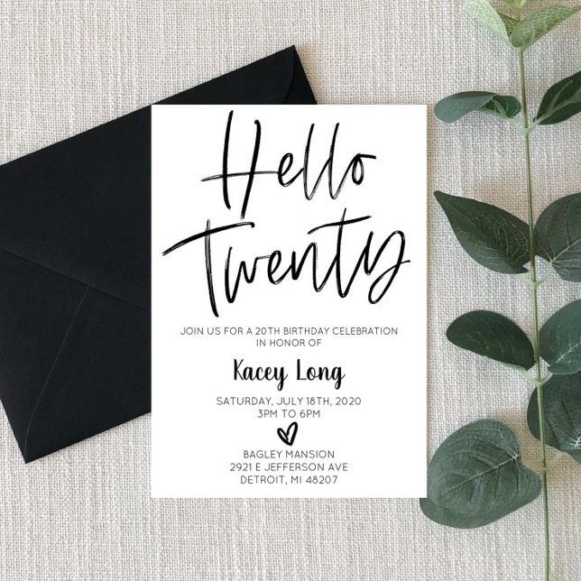 Hola Veinte invitaciones de cumpleaños (Subido por el creador)