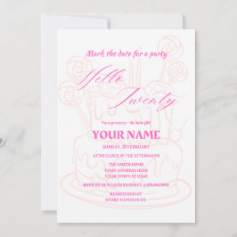 Hola veinte invitaciones simples y modernas de cum