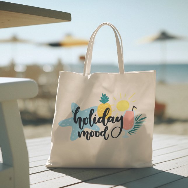 Hola Verano con Bolsa Tote Tropical Flamenco (hello summer, beach tote bag, vacation tote bag, school tote bag, colorful typography, gift for her)