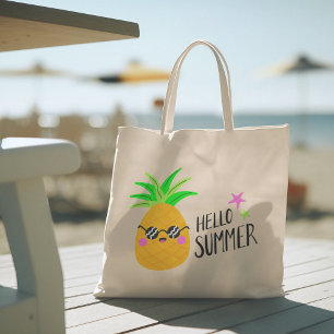 Hola verano con tipografía Bolsa de Tote tropical