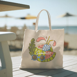 Hola verano con tipografía Bolsa de Tote tropical