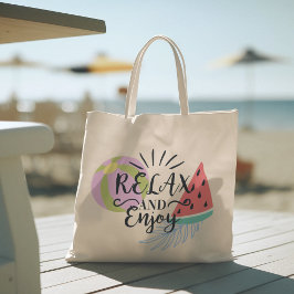 Hola verano con tipografía Bolsa de Tote tropical