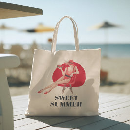Hola verano con tipografía Bolsa de Tote tropical