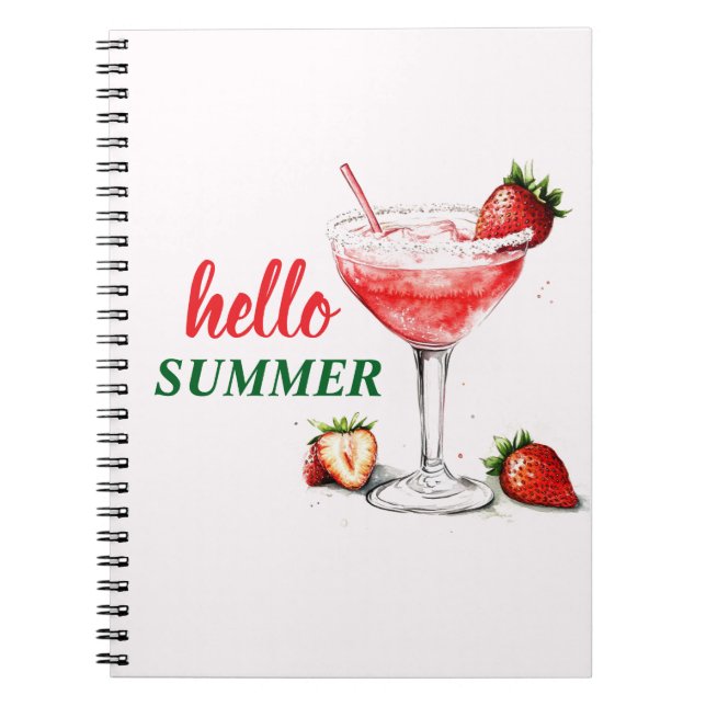Hola Verano | Cuaderno de Cóctel de Fresa (Frente)