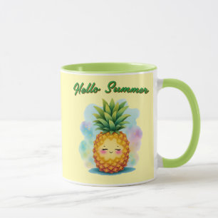 Hola Verano Feliz Taza de Café de Piña