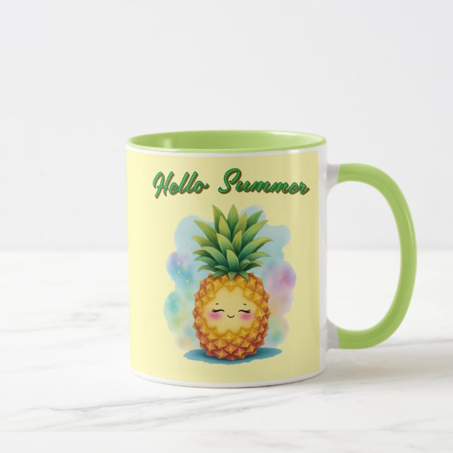 Hola Verano Feliz Taza de Café de Piña (Derecha)