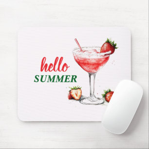 Hola Verano   Ratón de Fresa Cóctel Alfombrilla