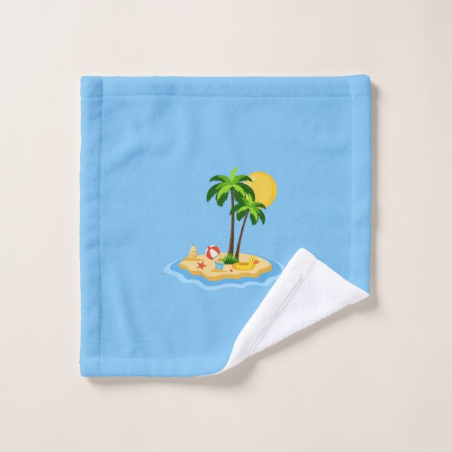 Hola Verano Sol Retro Círculo Vintage Playa  (Toallita)