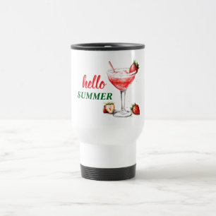 Hola Verano Taza de Viaje Cóctel de Fresa