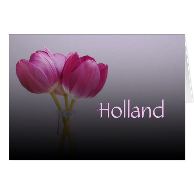 Holanda, tarjeta de nota de tulipanes de primavera (Anverso (Horizontal))