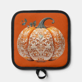 Holder de la olla de calabaza decorada con acción