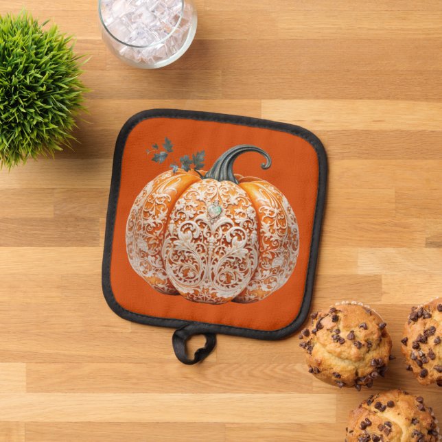 Holder de la olla de calabaza decorada con acción  (De arriba hacia abajo)
