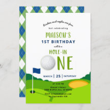 Hole In One Golf Birthday Par-tee Invitación