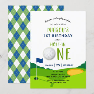 Hole In One Golf Birthday Par-tee Invitación