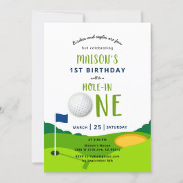 Hole In One Golf Birthday Par-tee Invitación