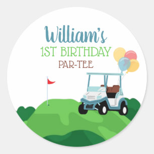 Hole In One Golf Par-Tee Primer Pegatina De Cumple