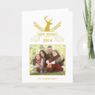 Holiday Antlers   Tarjeta de felicitación fotográf
