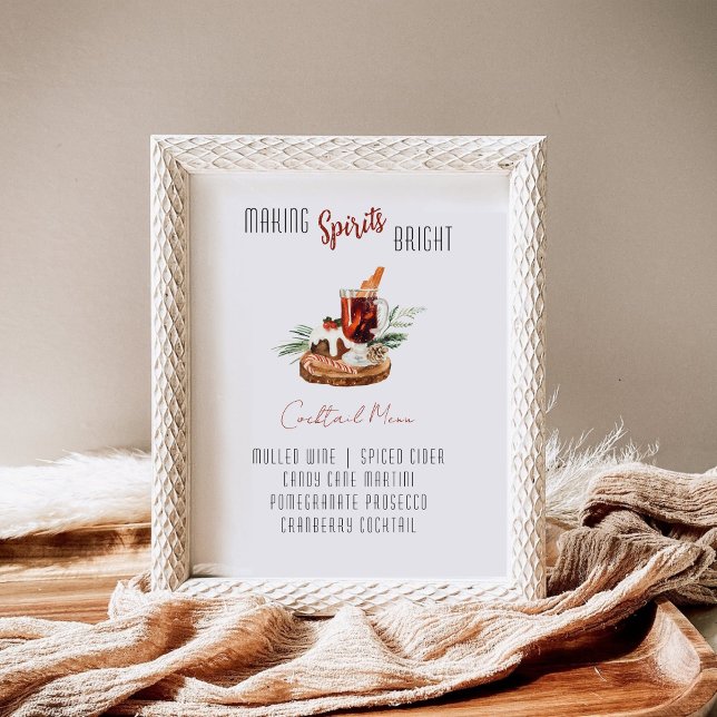 Holiday Cocktail Bar Menu Party Sign (Subido por el creador)