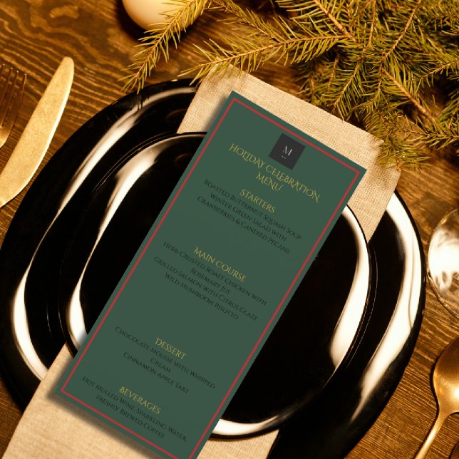Holiday Luxe Elegant Christmas Menu Card (Subido por el creador)