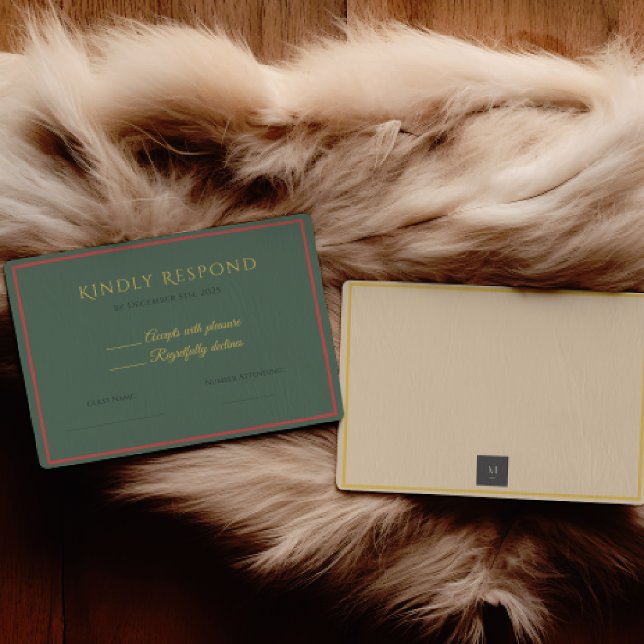 Holiday Luxe Elegant RSVP Card for Business (Subido por el creador)