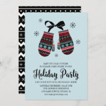 Holiday Mittens Warm Warm Navidades Tarjeta Fiesta