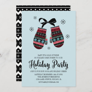 Holiday Mittens Warm Warm Navidades Tarjeta Fiesta