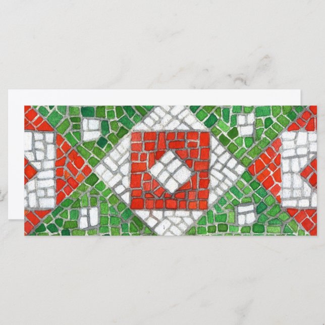 HOLIDAY MOSAIC 4x9 Tarjeta plana / Horizontal (Anverso / Reverso)
