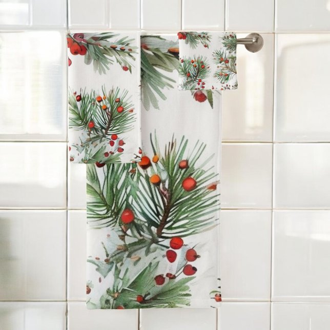 Holiday Red Berries & Pine Design (Subido por el creador)