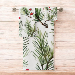 Holiday Red Berries & Pine Design